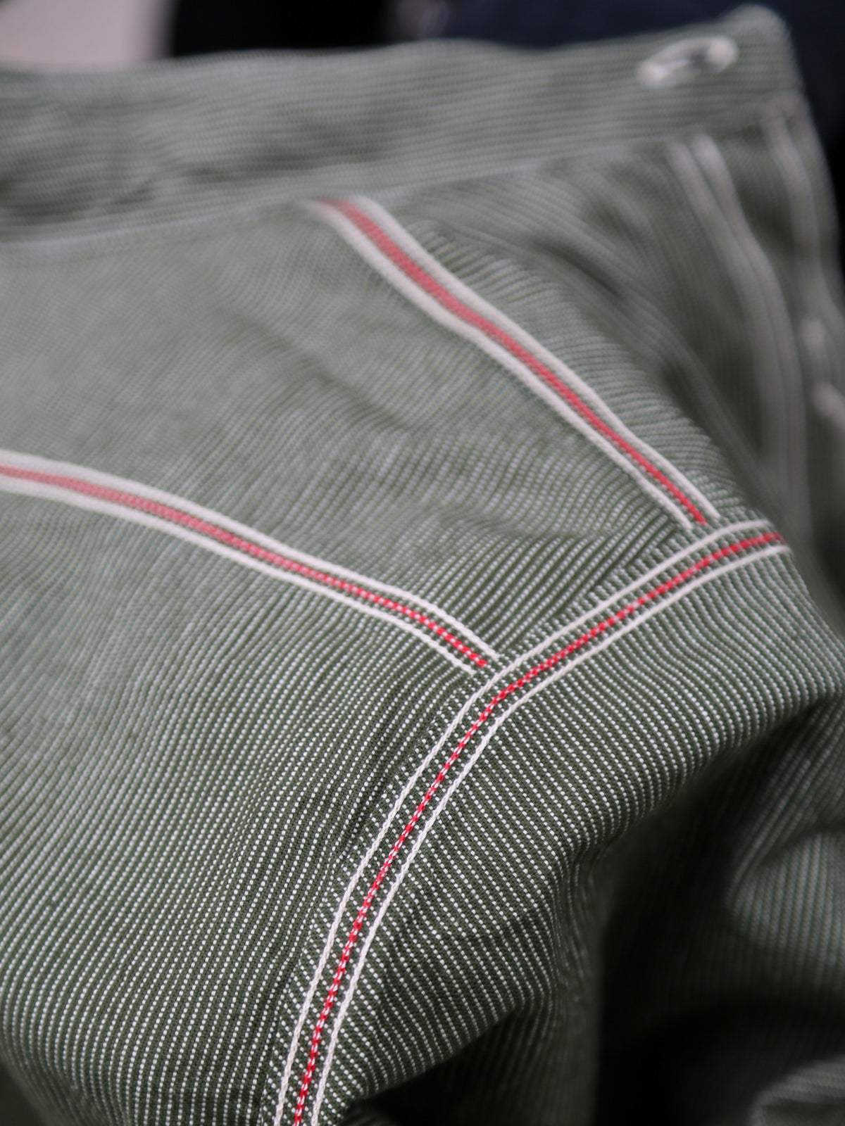 Sugar Cane Jean Cord Long Sleeve Work Shirt – Green (SC2551)