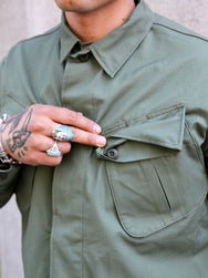 The Real McCOY's Coat, Man’s, Cotton Rip-Stop Poplin – Olive (MJ25004)