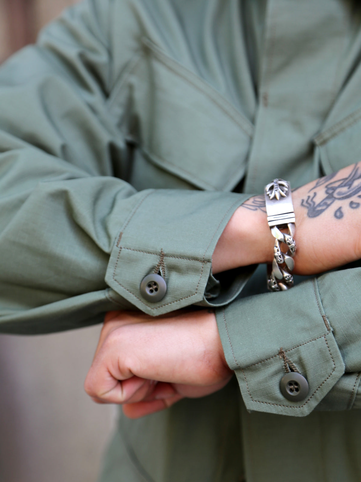 The Real McCOY's Coat, Man’s, Cotton Rip-Stop Poplin – Olive (MJ25004)