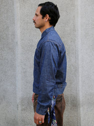 Black Sign 5.5oz Selvage Chambray Pleats Jacket – Indigo Chambray (BSSJ-26407)