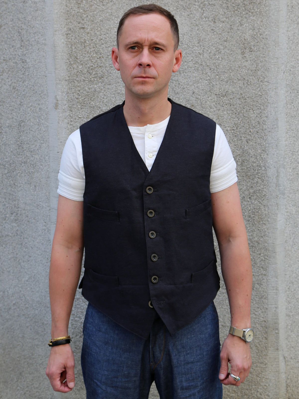 Belafonte Service Vest Cotton/Hemp Jasher – Black (30-14)