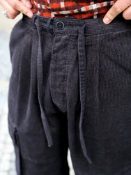 Black Sign Ripple Cord Field Trousers – Charcoal Black (BSFP-25510)