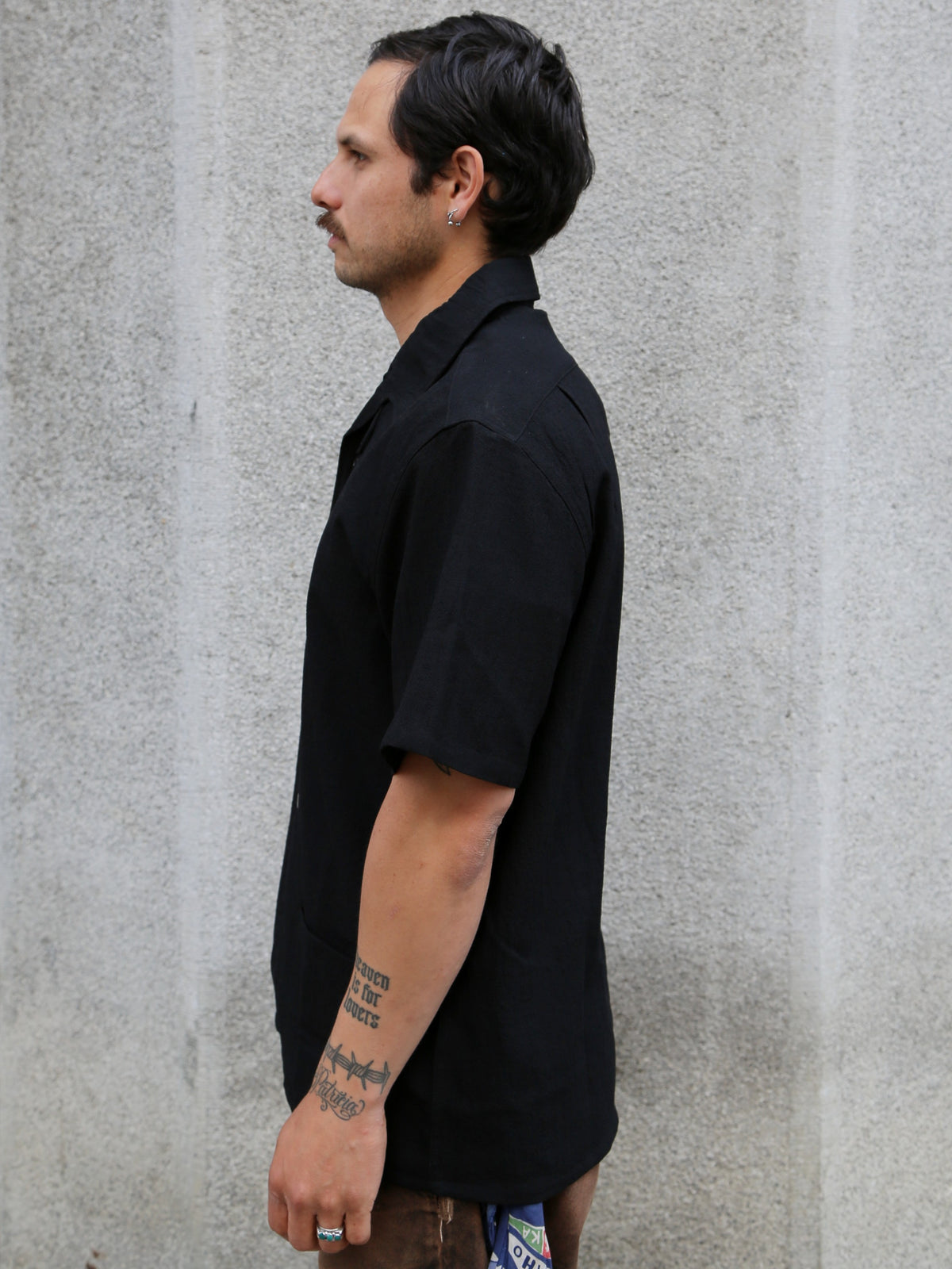 Black Sign Albatross Habana Shirt – Midnight Black (BSSL-26107)