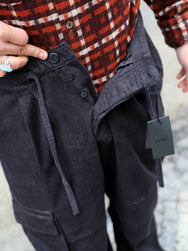 Black Sign Ripple Cord Field Trousers – Charcoal Black (BSFP-25510)