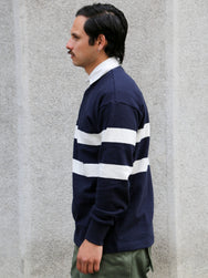 The Real McCOY's Climbers' Striped Rugby Shirt – Navy/Ecru (MC25013)