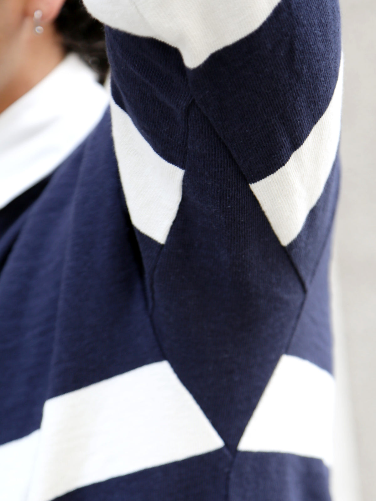 The Real McCOY's Climbers' Striped Rugby Shirt – Navy/Ecru (MC25013)