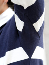 The Real McCOY's Climbers' Striped Rugby Shirt – Navy/Ecru (MC25013)
