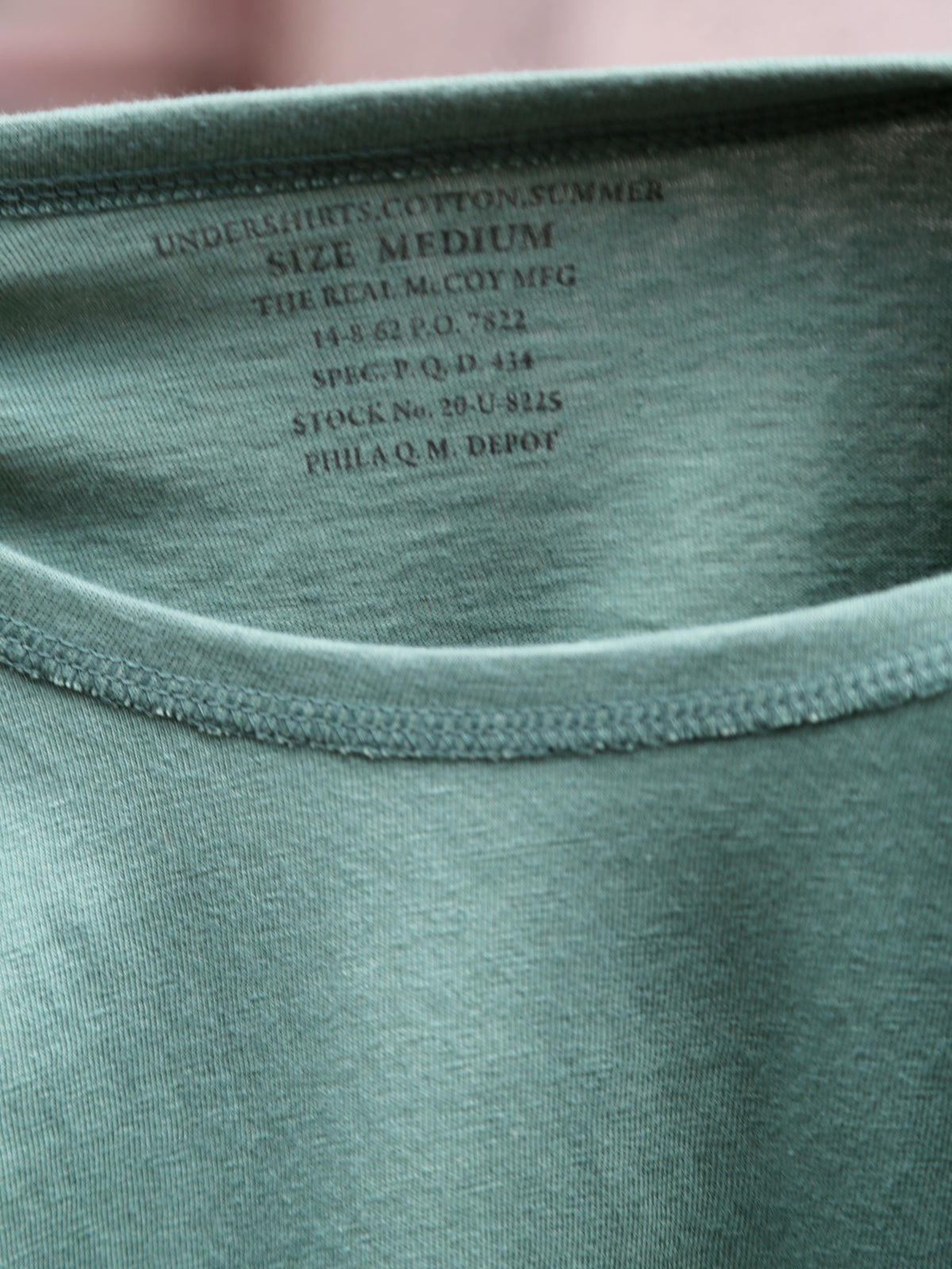 The Real McCoy's Summer Cotton Undershirt – Green (MC24014-160)