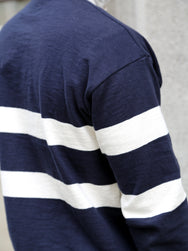 The Real McCOY's Climbers' Striped Rugby Shirt – Navy/Ecru (MC25013)