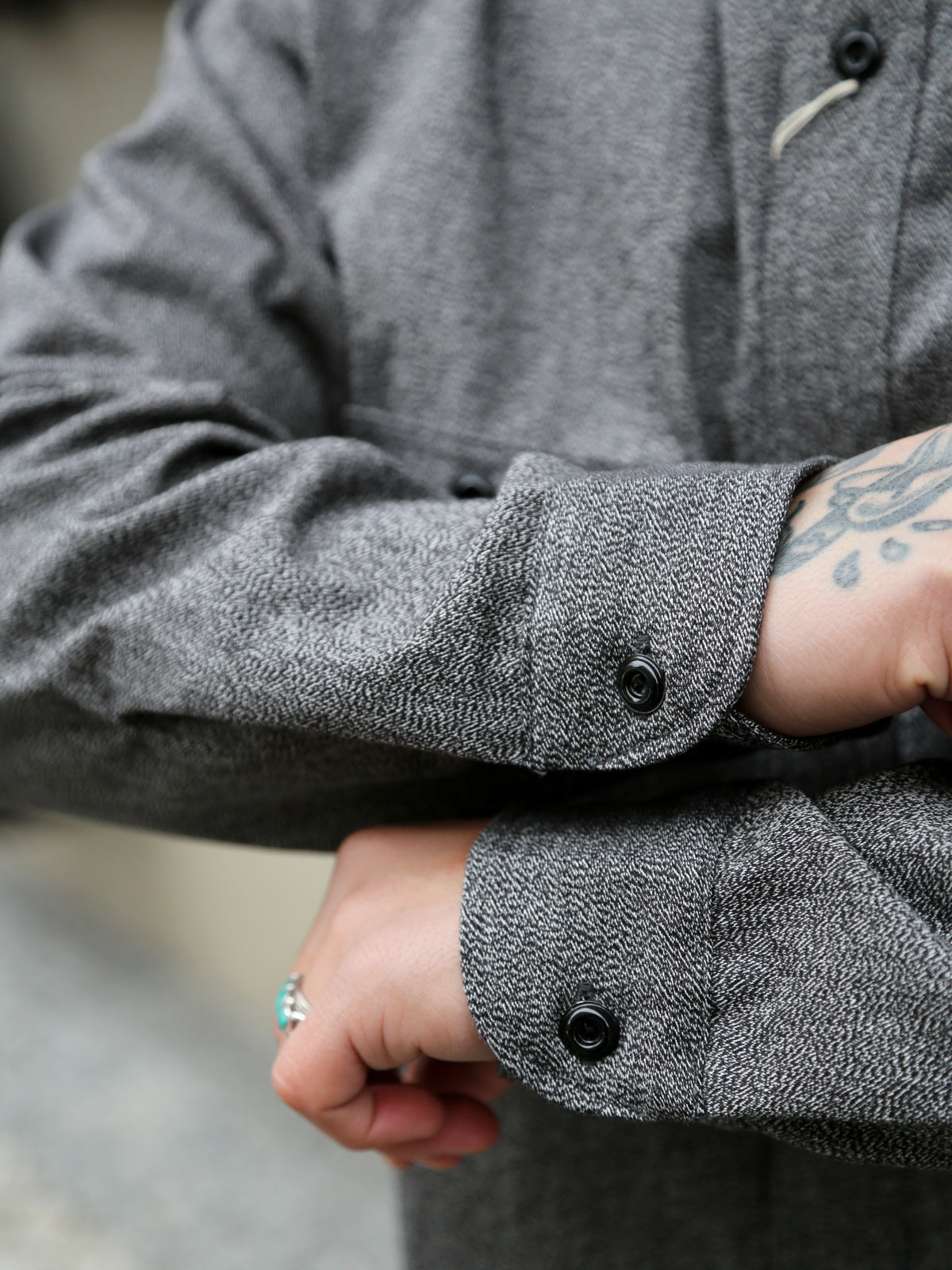 The Real McCOY's 8HU Cigarette Pocket Mock-Twist Chambray Work Shirt – Black (MS25109-030)