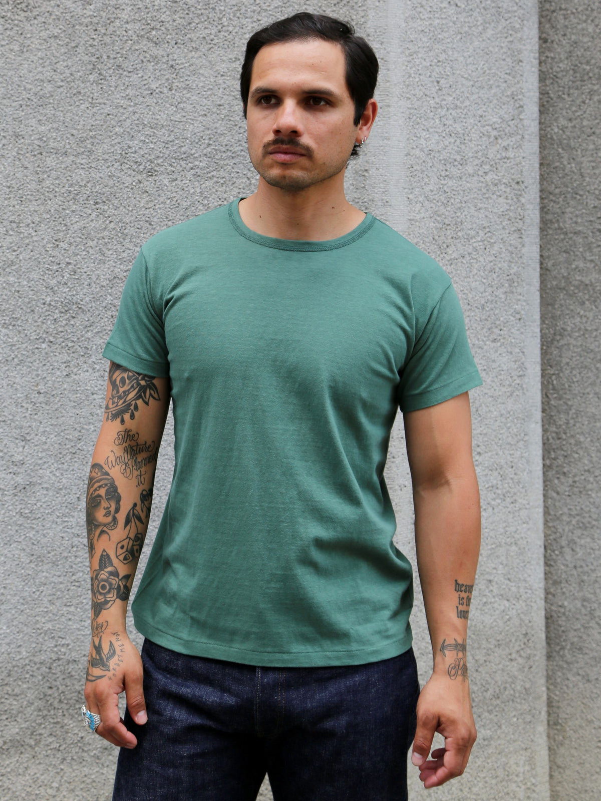 The Real McCoy's Summer Cotton Undershirt – Green (MC24014-160)