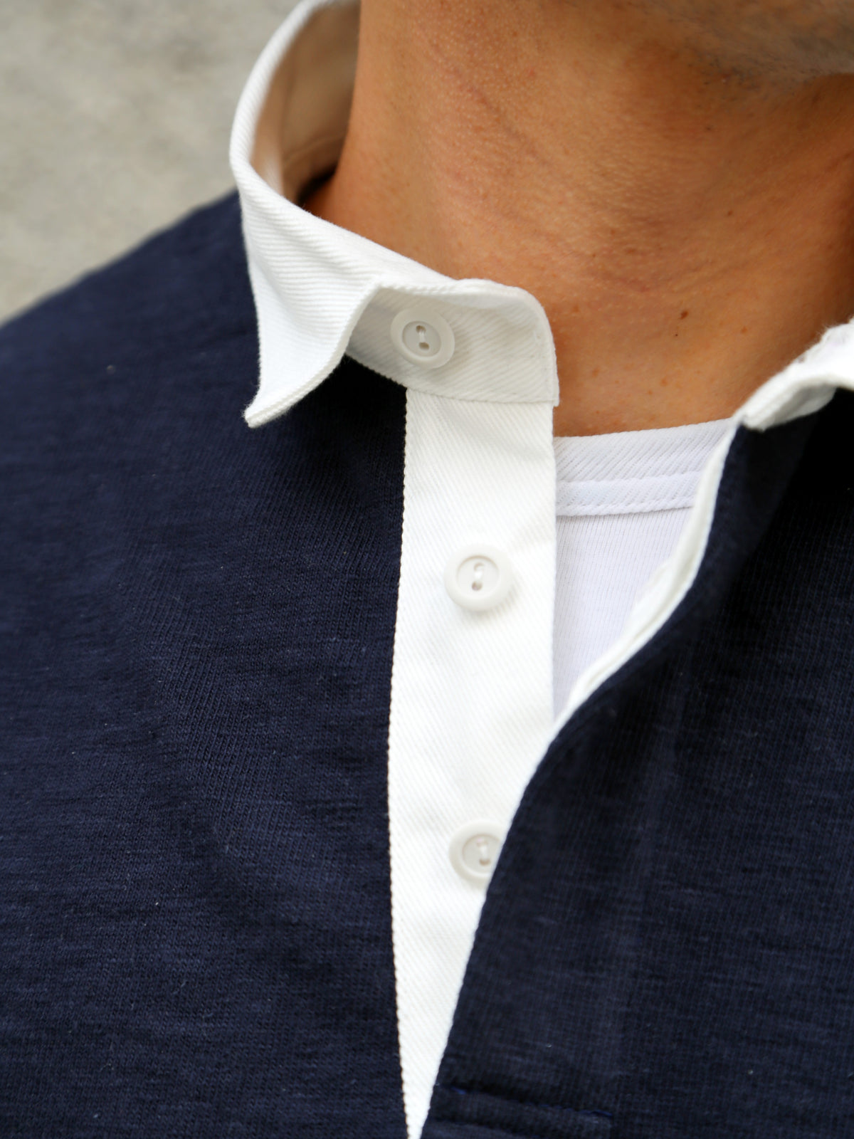 The Real McCOY's Climbers' Striped Rugby Shirt – Navy/Ecru (MC25013)