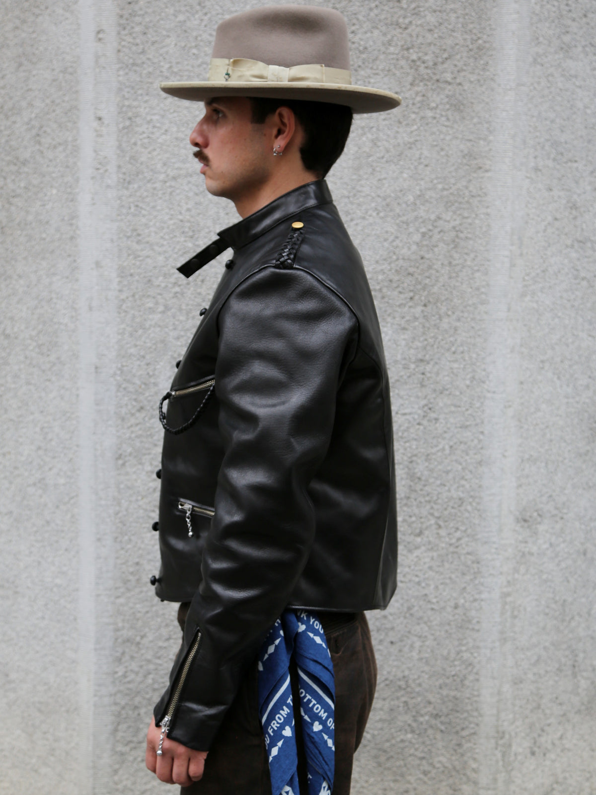 Double Helix Black Bird Leather Jacket – Black (PM0400)