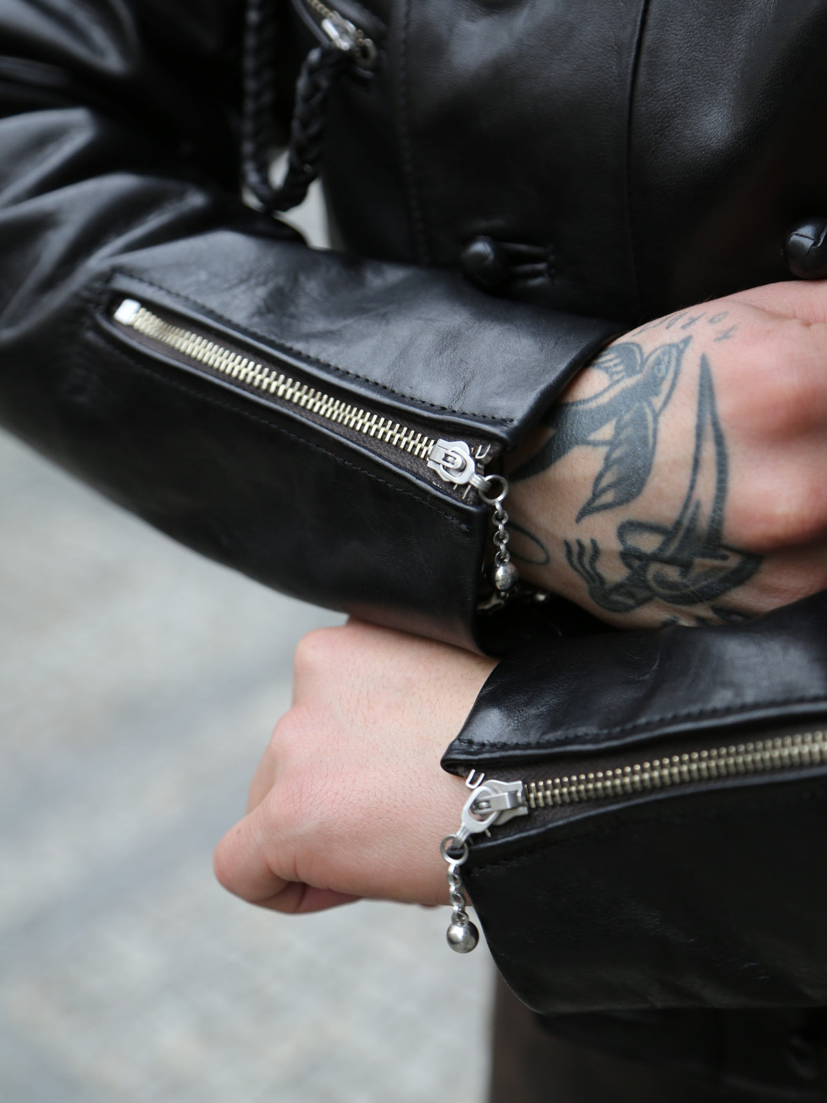 Double Helix Black Bird Leather Jacket – Black (PM0400)