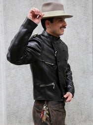 Double Helix Black Bird Leather Jacket – Black (PM0400)