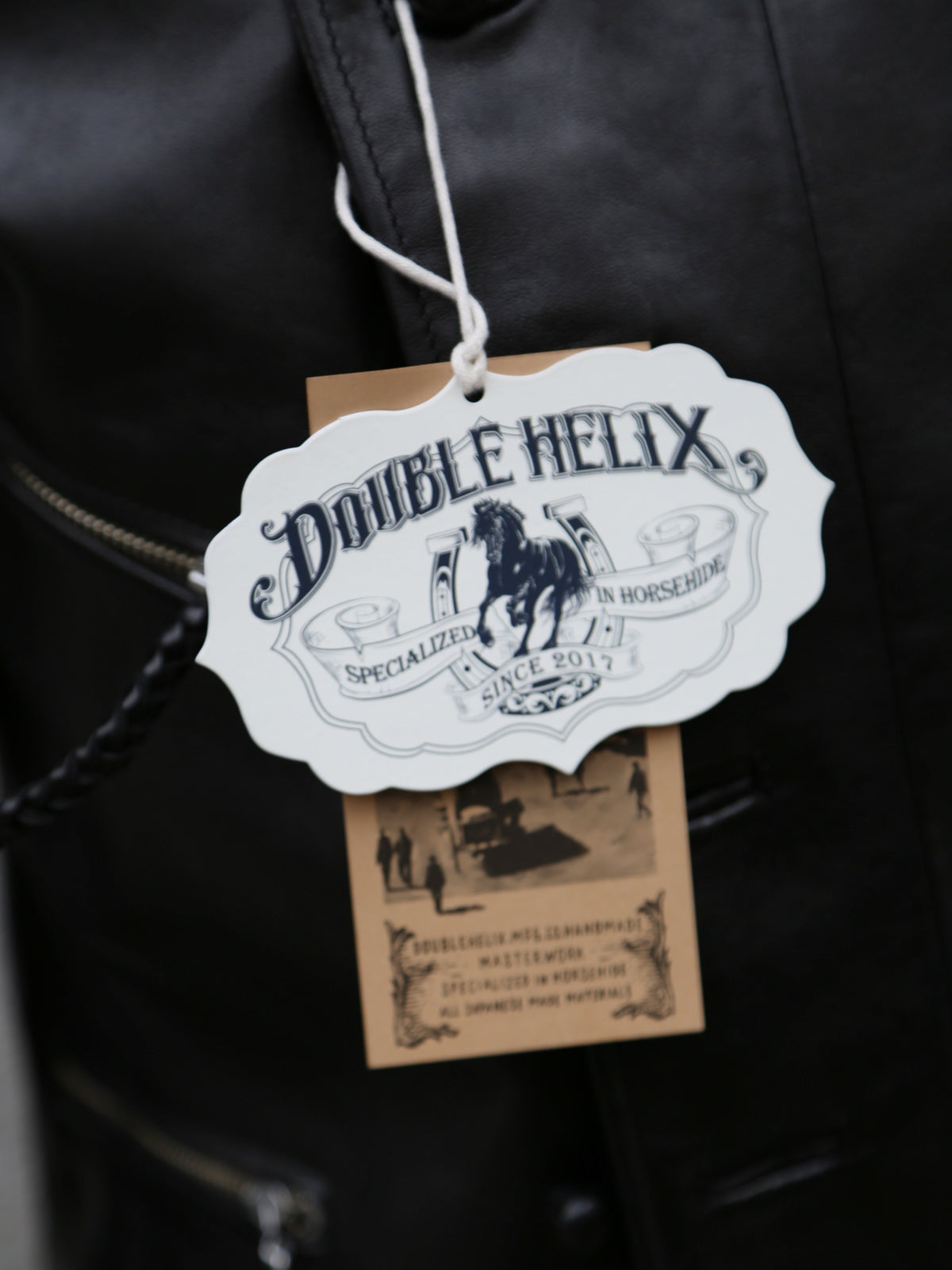 Double Helix Black Bird Leather Jacket – Black (PM0400)