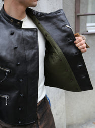 Double Helix Black Bird Leather Jacket – Black (PM0400)