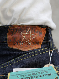 Sugar Cane Navy Blue Union Star Jeans 14.25oz – One Wash (SC40065A-421)