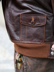 Double Helix Type A-1 Flight Jacket – Seal Brown (PM0104)