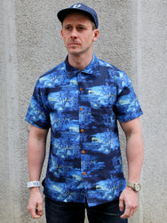 Nudie Jeans Arvid Pearls Hawaii Shirt – Blueberry (140878)