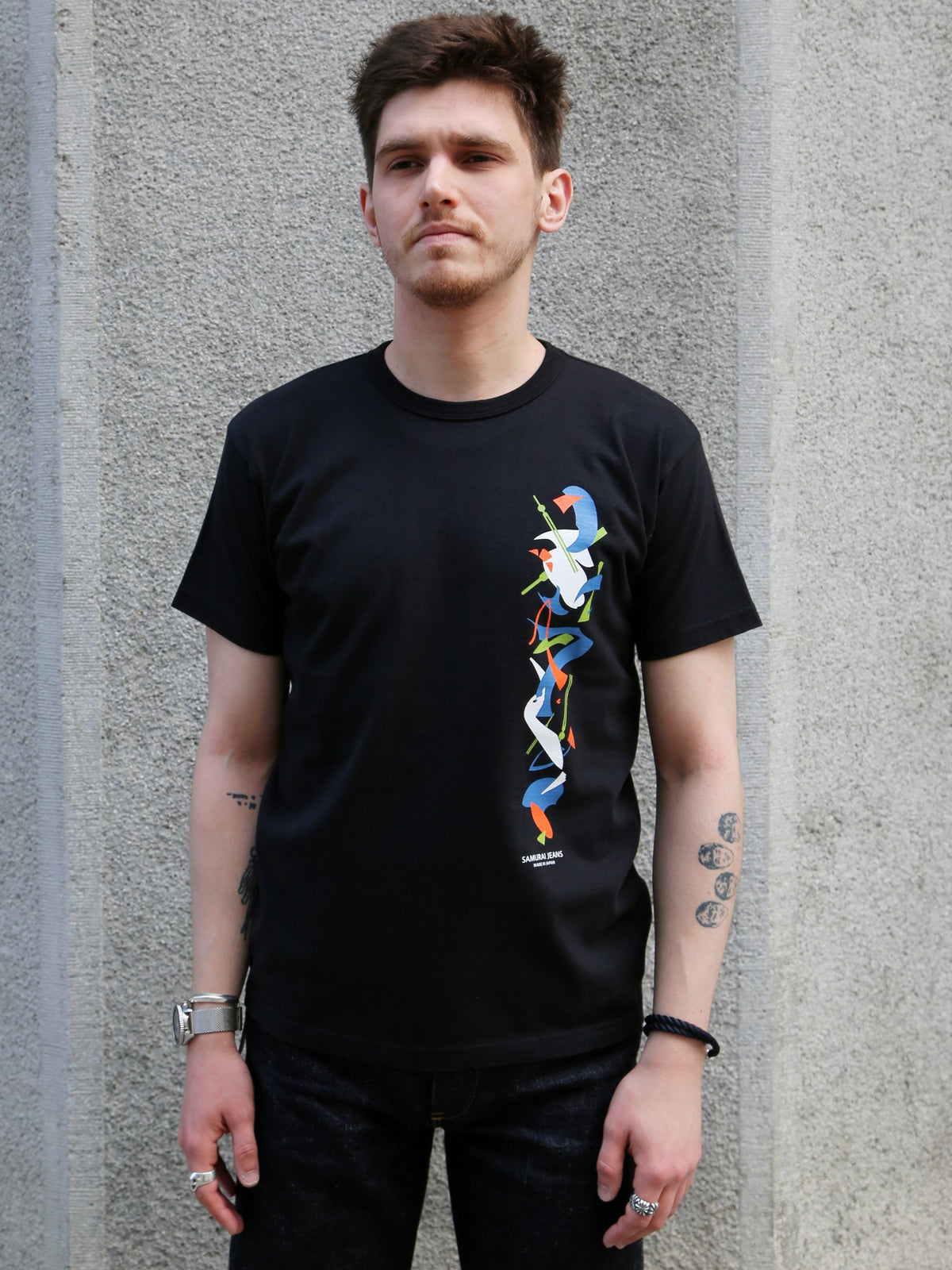 Samurai Jeans Heavyweight Logo Print Tee – Black (SJST26-103)