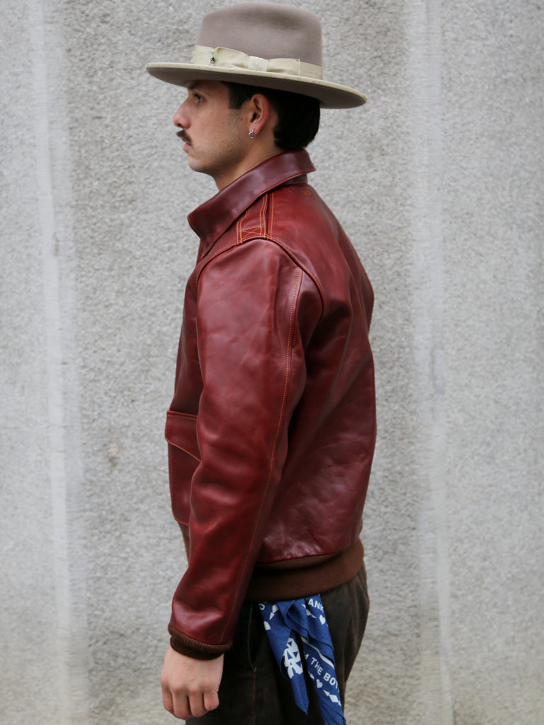 Double Helix Type A-2 Flight Jacket-Rough Wear – Burgundy (PM0202 ...