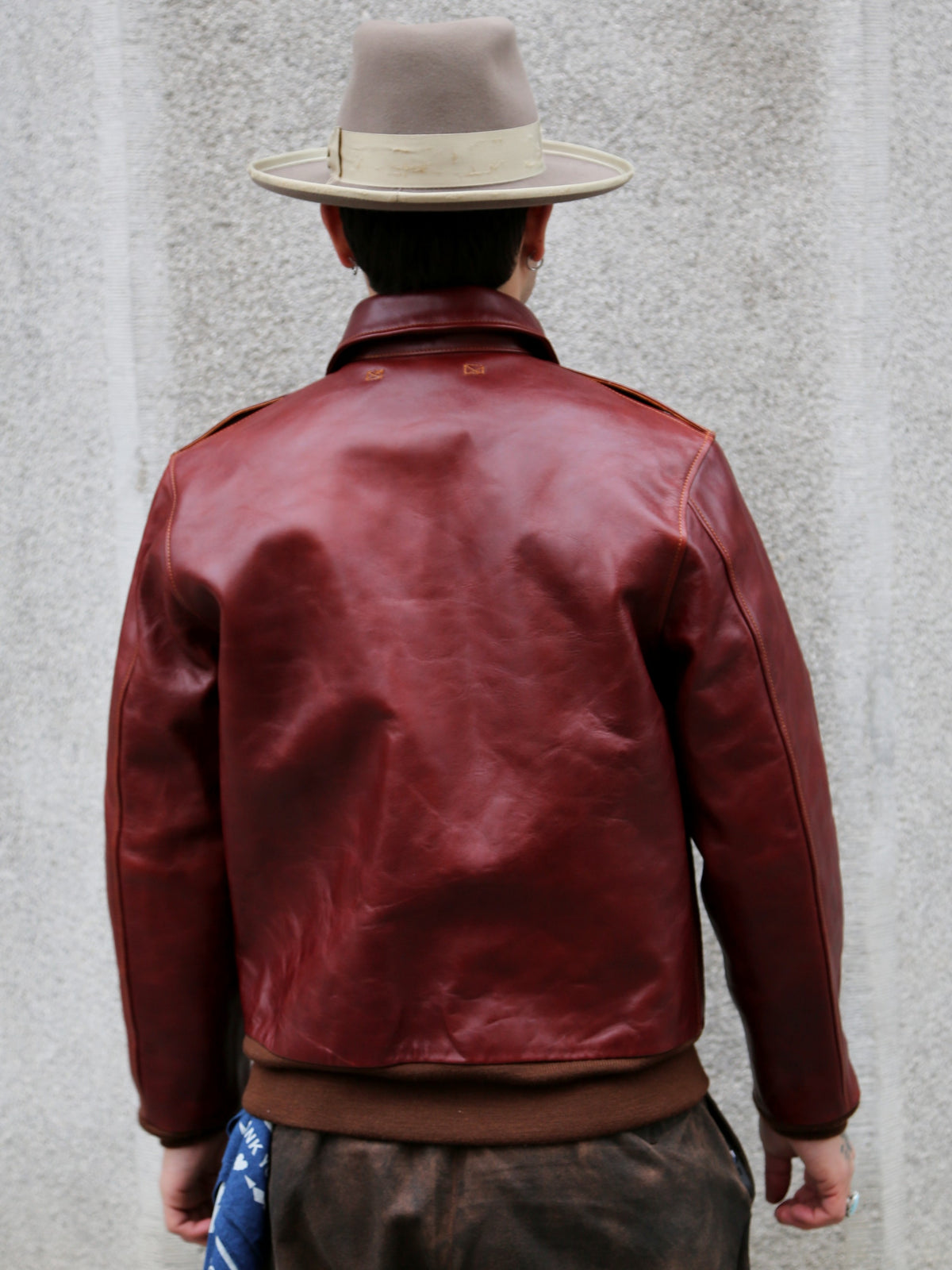 Double Helix Type A-2 Flight Jacket-Rough Wear – Burgundy (PM0202)