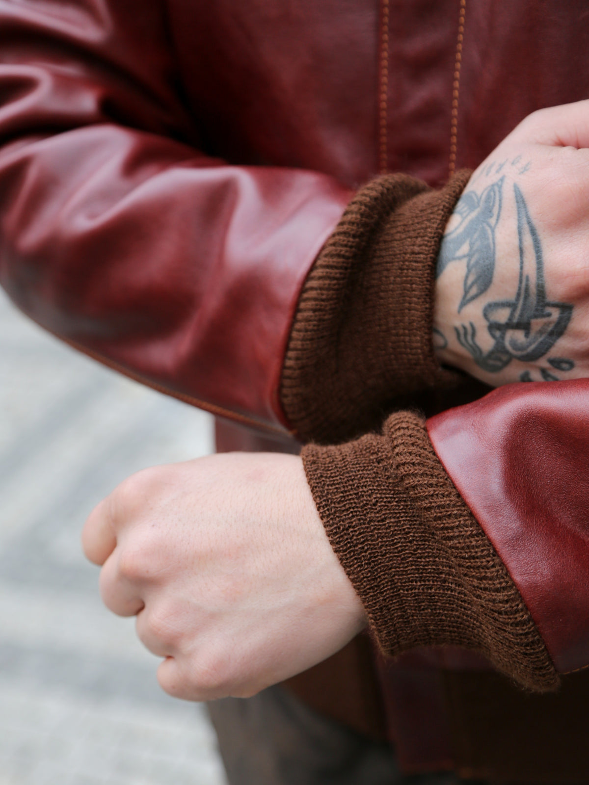 Double Helix Type A-2 Flight Jacket-Rough Wear – Burgundy (PM0202)