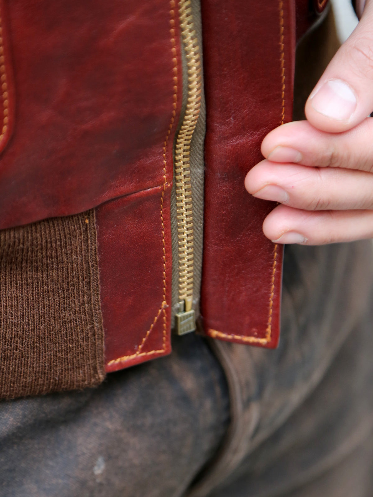 Double Helix Type A-2 Flight Jacket-Rough Wear – Burgundy (PM0202)