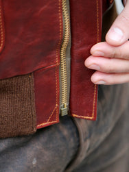 Double Helix Type A-2 Flight Jacket-Rough Wear – Burgundy (PM0202)