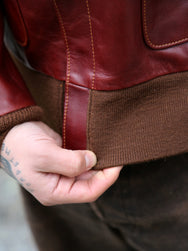 Double Helix Type A-2 Flight Jacket-Rough Wear – Burgundy (PM0202)