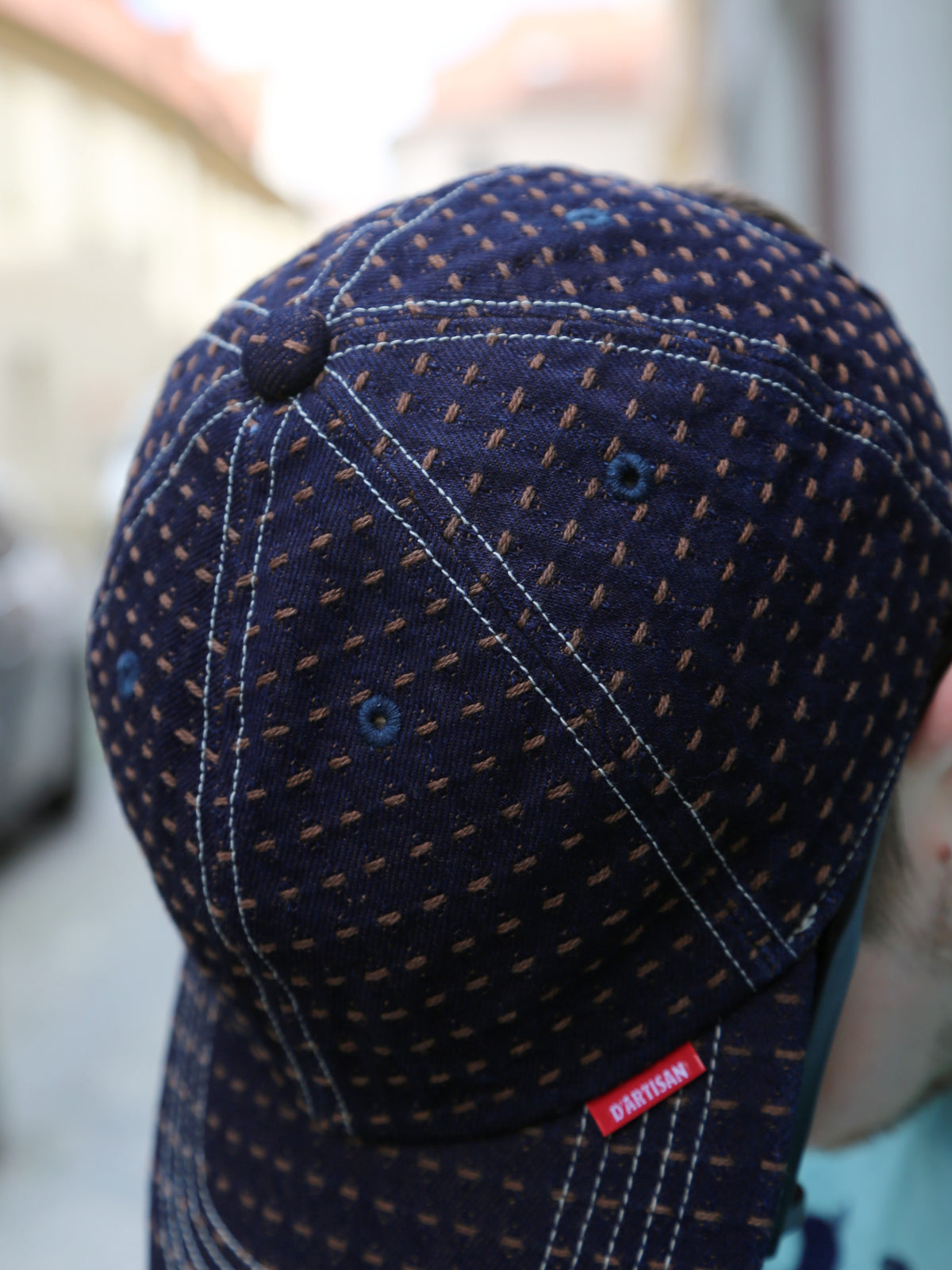 Studio D'Artisan Sashiko Denim Cap – Kakishibu Dyed (D7578)