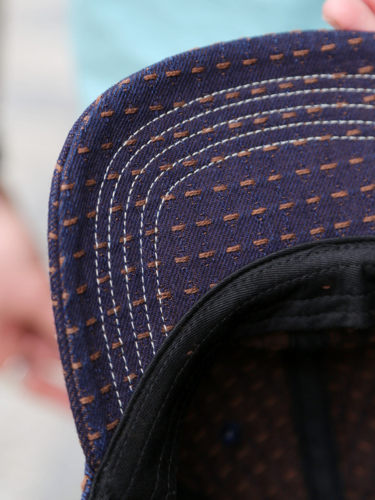 Studio D'Artisan Sashiko Denim Cap – Kakishibu Dyed (D7578)