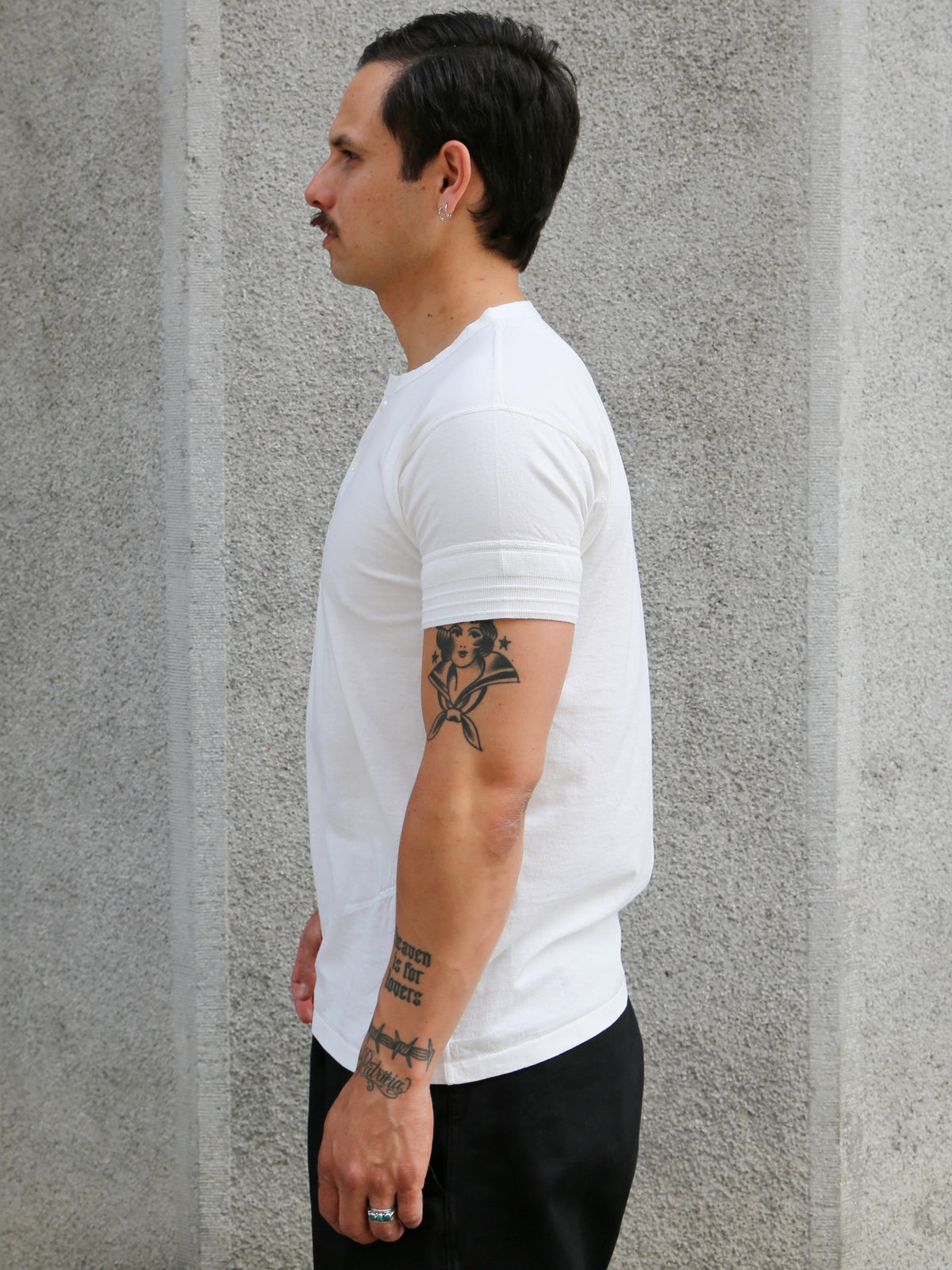 Black Sign Short Sleeve Amish Underwear – Salt White (BSSN-12307)