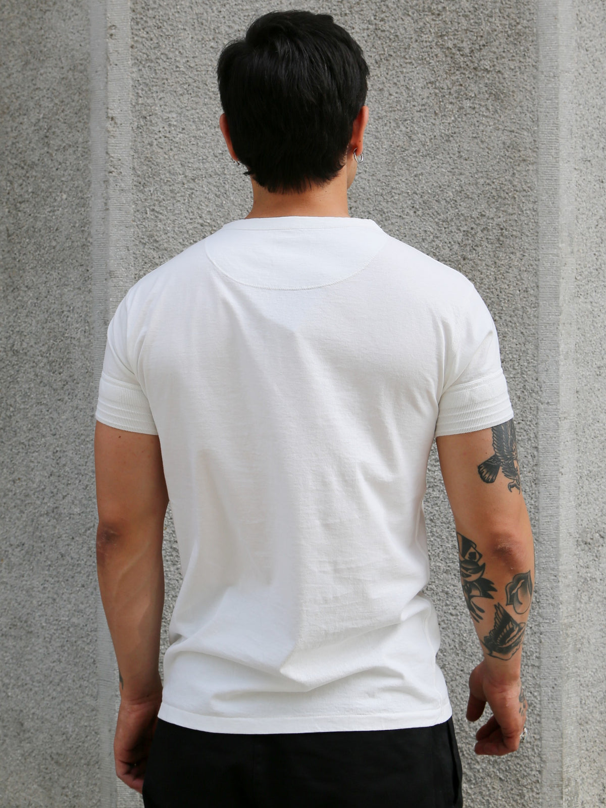 Black Sign Short Sleeve Amish Underwear – Salt White (BSSN-12307)