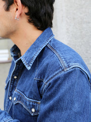 Freenote Cloth Modern Western Shirt 11oz Denim – Stone Wash (M0002218-STW)