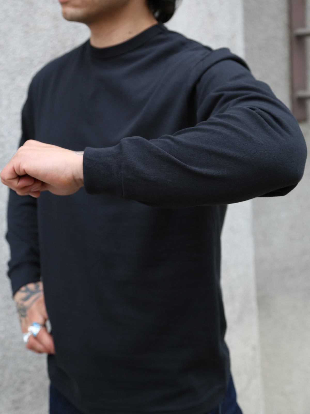 Gladhand Heavy Weight Binder Neck LS Tee – Black (GH-33)