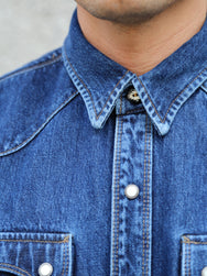 Freenote Cloth Modern Western Shirt 11oz Denim – Stone Wash (M0002218-STW)