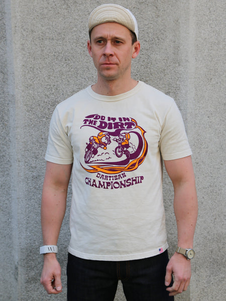 Studio d'Artisan Cotton Print T-Shirt Championship – Ivory (8163A)