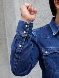 Freenote Cloth Modern Western Shirt 11oz Denim – Stone Wash (M0002218-STW)