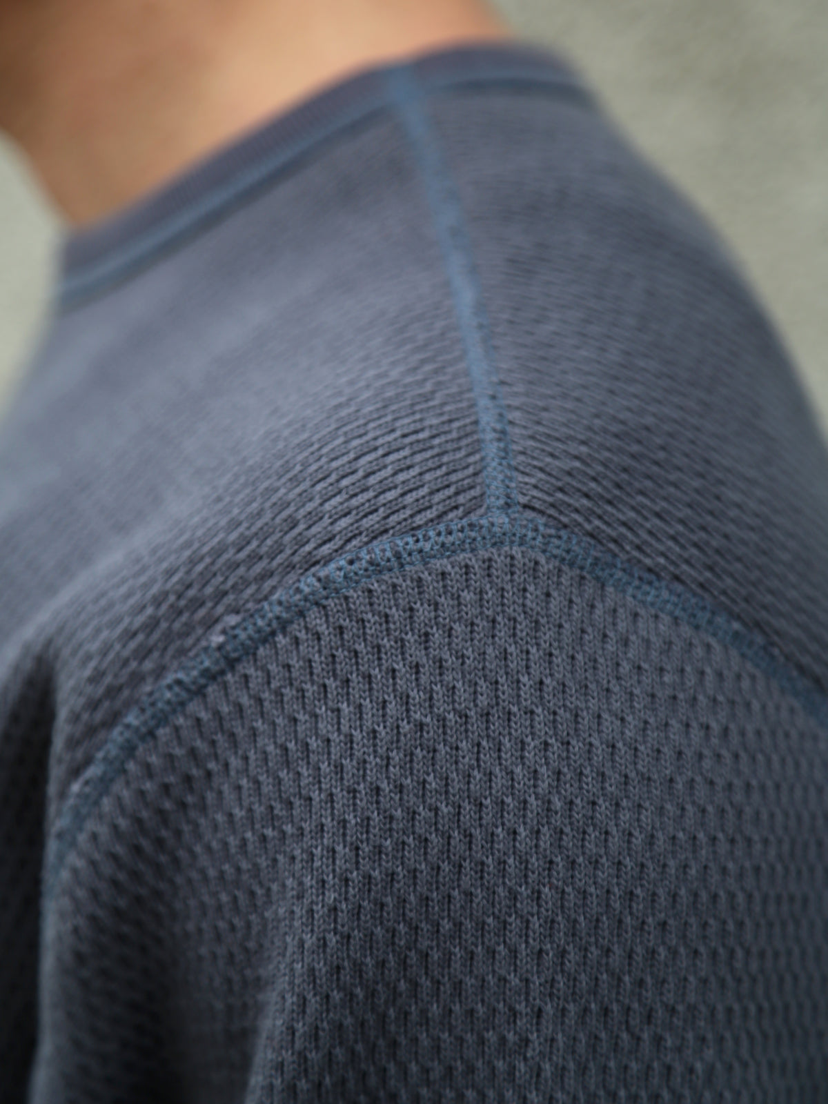 The Real McCoy's Honeycomb Thermal Shirt – Ink Blue (MC23115)