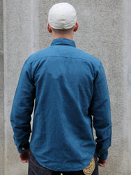 Indigofera McAllen Mill Scale Canvas Shirt – Ocean Blue (6346-537-43)