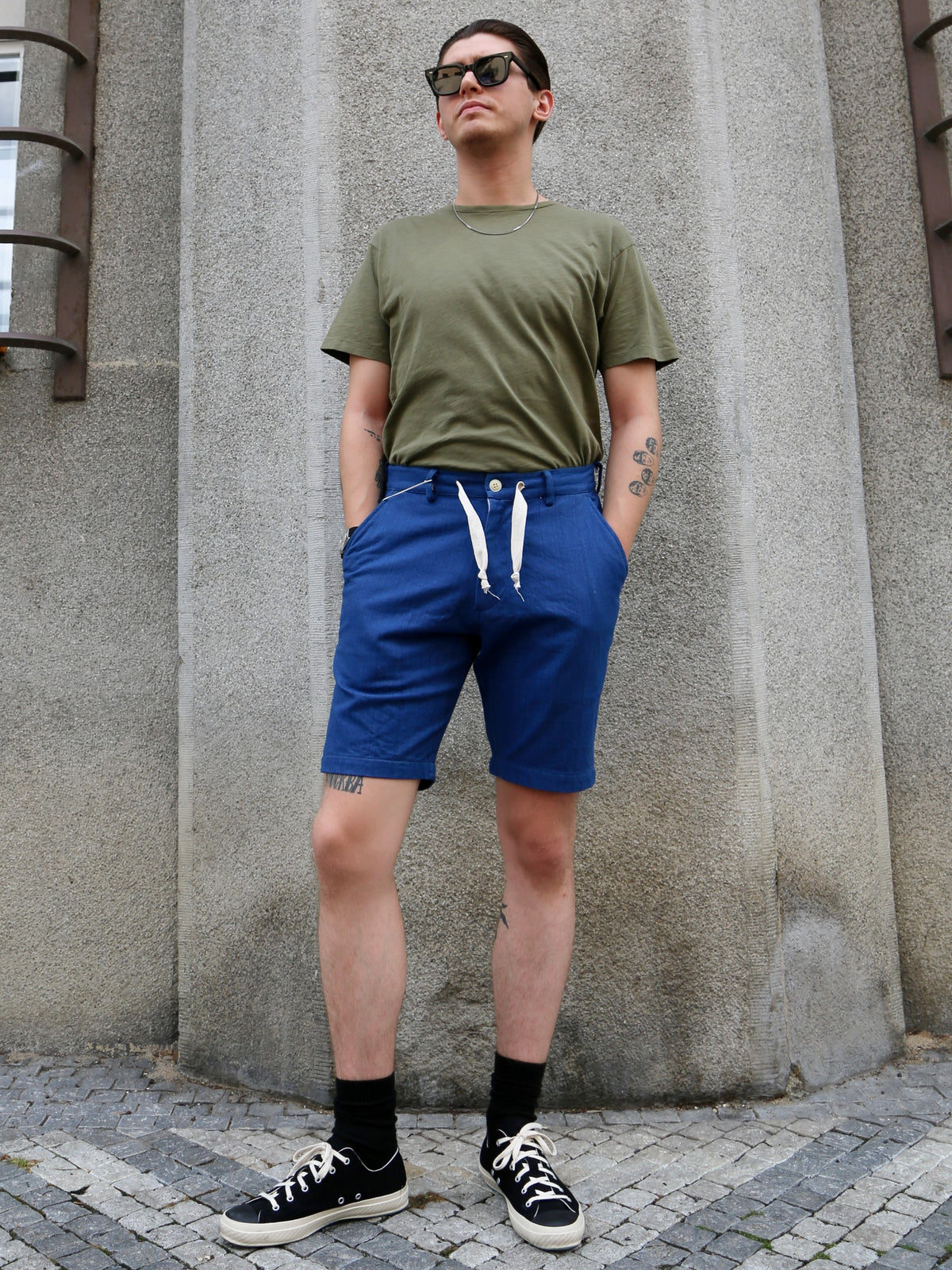 Samurai Jeans "ASAGI HBT" Ez Shorts – Natural Indigo (SJSP25-AHB)