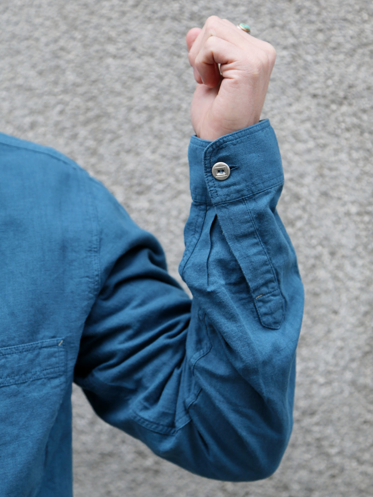 Indigofera McAllen Mill Scale Canvas Shirt – Ocean Blue (6346-537-43)