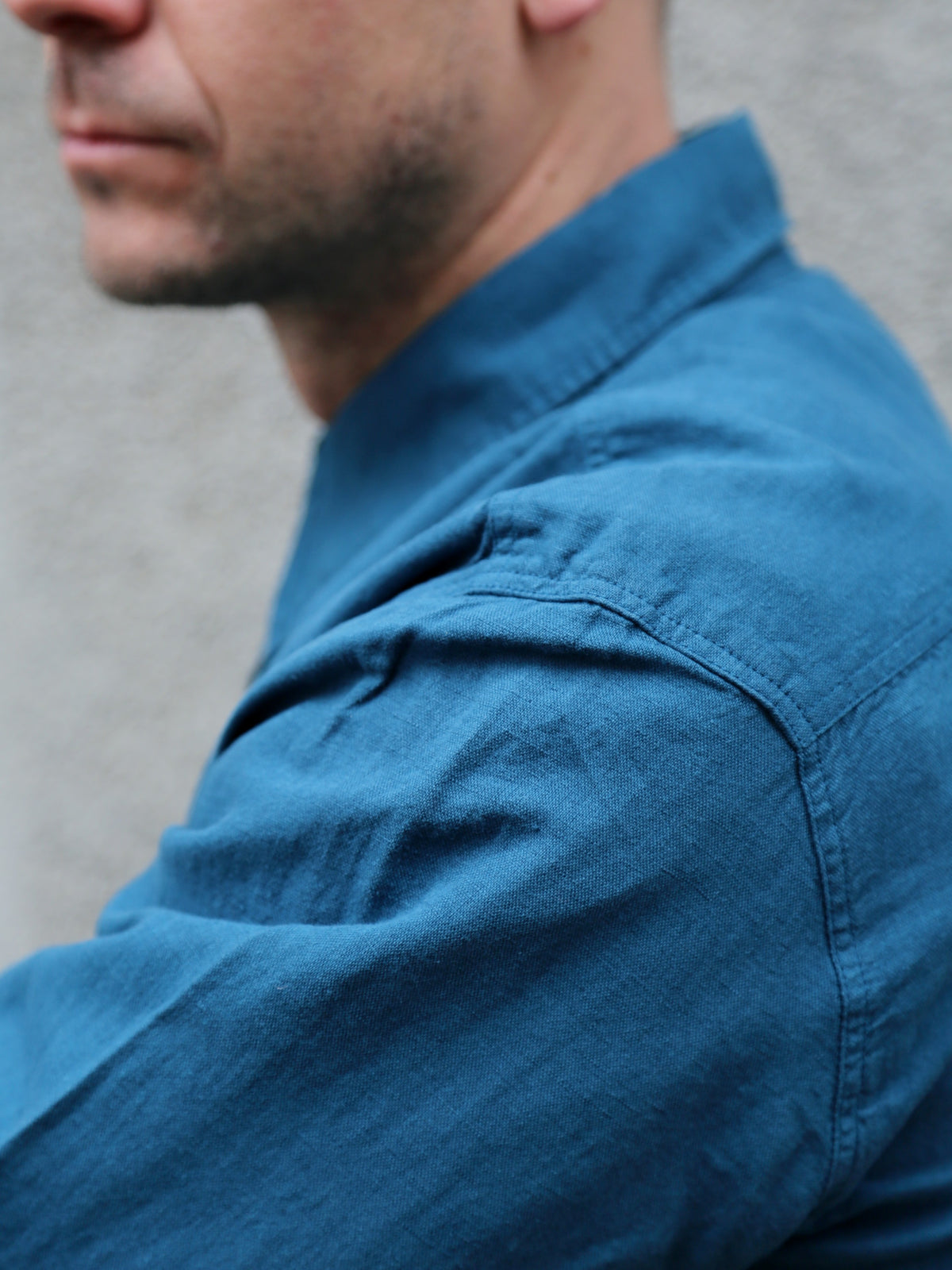 Indigofera McAllen Mill Scale Canvas Shirt – Ocean Blue (6346-537-43)