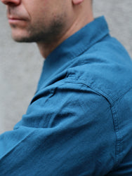 Indigofera McAllen Mill Scale Canvas Shirt – Ocean Blue (6346-537-43)