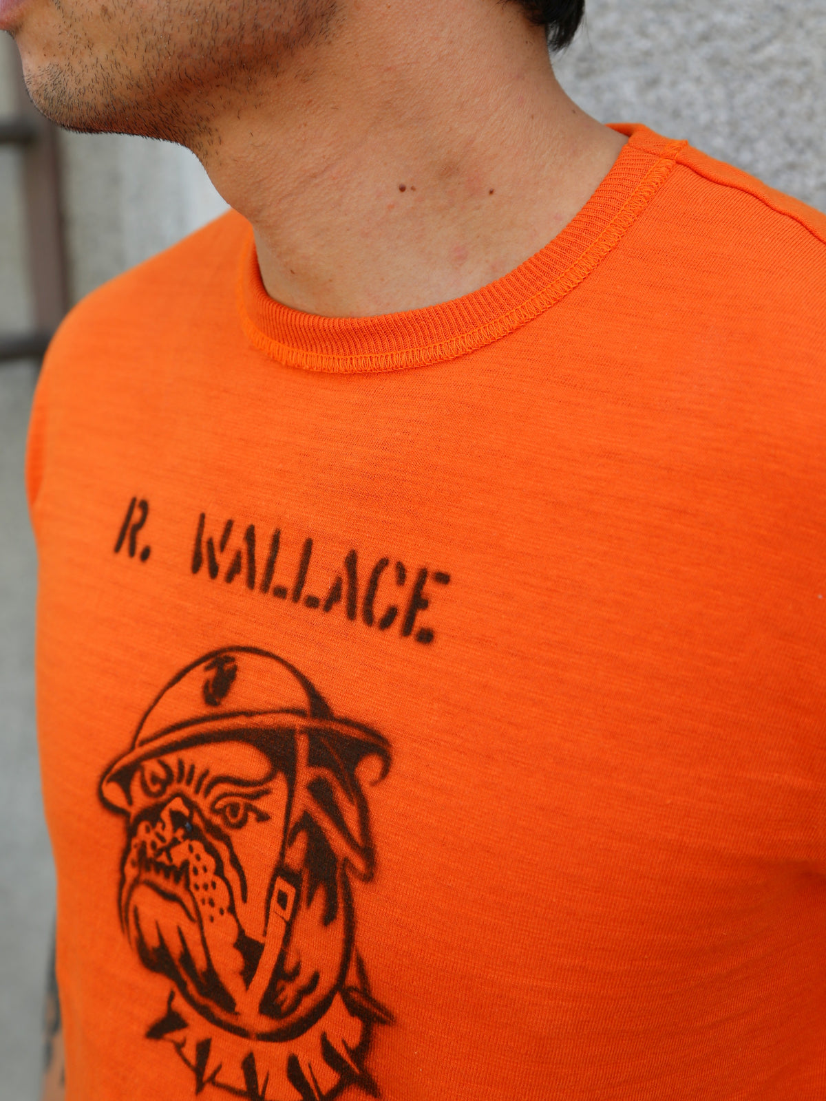 The Real McCOY's Athletic T-Shirt Devil Dog Stencil – Orange (MC26031-070)