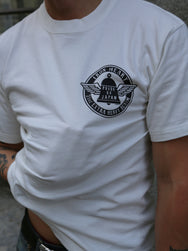 Iron Heart IHT-2402-WHT 7.5Oz Printed Loopwheel Crew Neck T-Shirt – White