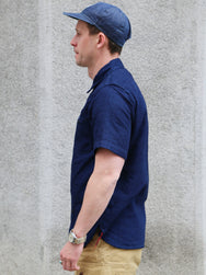 Iron Heart 5oz Double Gauze Short Sleeved Work Shirt – Indigo (IHSH-417-IND)