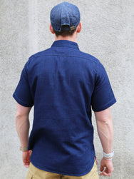 Iron Heart 5oz Double Gauze Short Sleeved Work Shirt – Indigo (IHSH-417-IND)